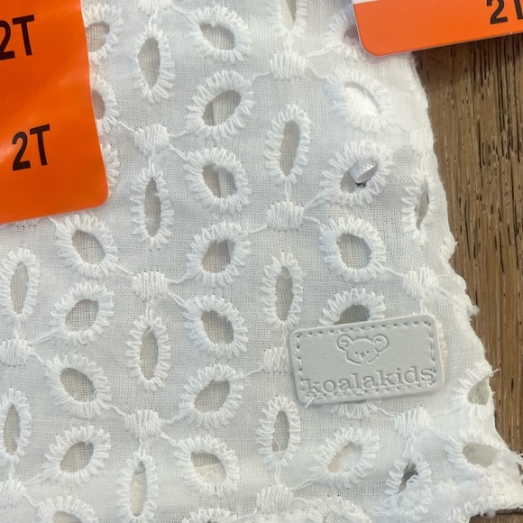 NWT Koala Kids Toddler Girl 2T Short Set Lace White Top Jean Cotton Frilly - Picture 11 of 12